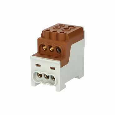 EL 1006067 Blok pro rozdělení fází UVB 200 L B, 1pól., 200A, 1000V, hnědý, na DIN (bal.3)