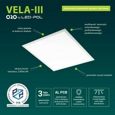 LED panel LED-POL Panel LED Vela 60X60 40W neutrální bílá III