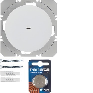 HAG 85655239 KNX RF tlačítko bezdrátové 1-násobné nástěnné, Berker R.1/R.3, bílá, lesk