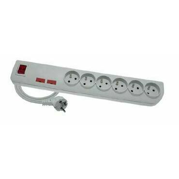 DAM Prodlužovací přívod, 3m - 6 x zásuvka s vypínačem bílá