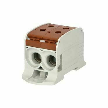 EL 1006038 Svorka univerzální RKA 95 DLB, 232A, 1pól. (4x vstup), AL/CU, hnědá, na DIN/na panel (bal