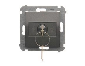 SIMON 54 DWZK.01/48 Spínač jednopólový žaluziový na klíč, (strojek s krytem)3-polohový "I-0-II" (str