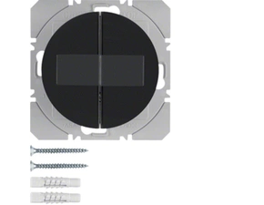 HAG 85656131 KNX RF tlačítko bezdrátové 2-násobné nástěnné, solární napájení, Berker R.1/R.3, černá,