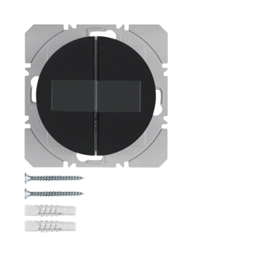HAG 85656131 KNX RF tlačítko bezdrátové 2-násobné nástěnné, solární napájení, Berker R.1/R.3, černá,