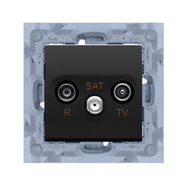 Zásuvka anténní SIMON 10 CASK.01/49, R+TV+SAT koncová, 1x vstup: 5 MHz–2, 4 GHz, černá matná