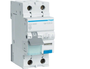 Chránič kombinovaný HAGER ADA956D chránič s nadproudovou ochranou C, 1+N, 6 kA, 0,03 A