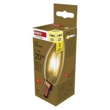 EMOS Z53012 LED VNT CANDLE 2,5W(20W) 225lm E14 WW+