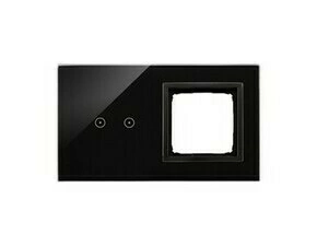 Kryt dotyk. ovl. SIMON DSTR220/75, 1 ovl. Simon 54 Touch, 2 dotyk.+1 otvor, lávová/černá mat metal.