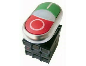 EATON 216509 M22-DDL-GR-X1/X0/K11/230-W Dvojité tlačítko se světelnou signalizací LED, kontakty 1Z 1