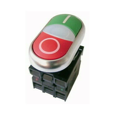 EATON 216509 M22-DDL-GR-X1/X0/K11/230-W Dvojité tlačítko se světelnou signalizací LED, kontakty 1Z 1