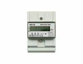 Elektroměr SEZ EDIN 6252 MID Fakturační, MID, 5-80A, 1-tarif, 3-fázový, LCD displej, 4M/DIN