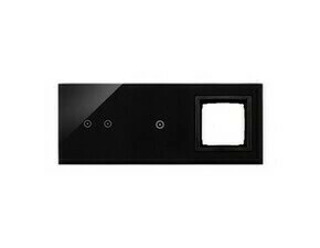 Kryt dot. ovl. SIMON DSTR3210/75, 3 ovl. Simon 54 Touch, 2 dotyk.+1 dotyk.+1 otvor, láv./černá met.
