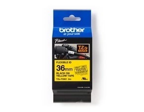 BROTHER   originální páska do tiskárny štítků, , TZE-FX661, černý tisk/žlutý podklad,