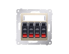 Zásuvka reproduktorová SIMON DGL34.01/44, 4 násobná s popisným polem, zlatá metalizovaná