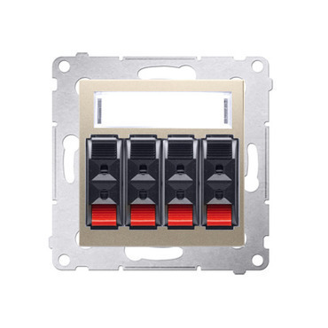 Zásuvka reproduktorová SIMON DGL34.01/44, 4 násobná s popisným polem, zlatá metalizovaná