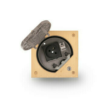 Vklad krabice podlah. SIMON KSE25USEC/23/71, KSE IP66 inbus., zás. 230V~ + RJ45 kat. 5e UTP, mosaz