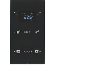 HAG 75642155 Dotykový sensor 2-násobný s termostatem, Berker R.3, sklo, černá