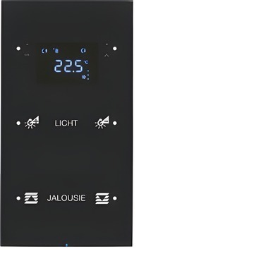 HAG 75642155 Dotykový sensor 2-násobný s termostatem, Berker R.3, sklo, černá