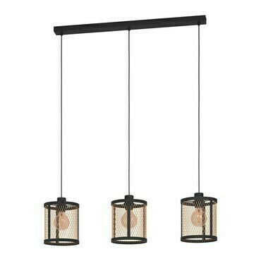 Svítidlo závěsné EGLO HL 3 E27 SCHWARZ MESSING DELLOW