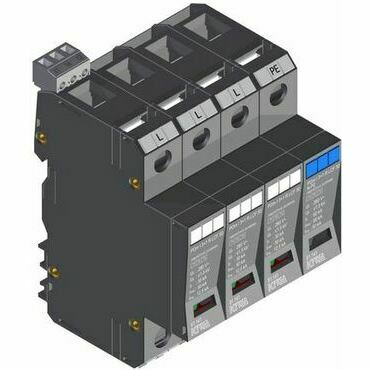 SEZ POm I 3+1 R LCF 50 Přepěťová ochrana POm I 3+1 R LCF 50kA 280V/12,5kA, modulární, monoblok, B+C+