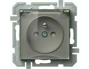 TEM ZÁSUVKA FRANCOUZSKÁ + KRYT 2P+E 16A 250V~ TT XO titan/průhledná