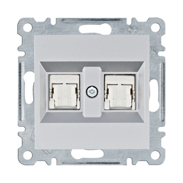 HAG WL2182 Zásuvka datová 2x RJ cat.6 FTP, stříbrná mat
