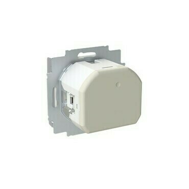 Zásuvka 1násobná s kolíkem ABB 5569T-A32357 241 s clonkami, s nabíjením USB-A, USB-C šedá