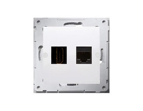 Zásuvka HDMI+datová SIMON 54 DGHRJ45.01/11, RJ45 kat. 6 (přístroj s krytem), bílá