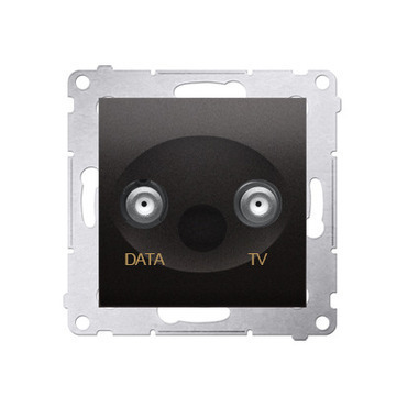 Zásuvka anténní SIMON DAD1.01/48, TV+DATA, 1x vstup: 5÷1000 MHz, antracitová metalizovaná