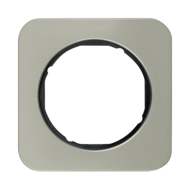 HAG 10112104 Rámeček 1-násobný, Berker R.1, ušlecht. ocel/černá