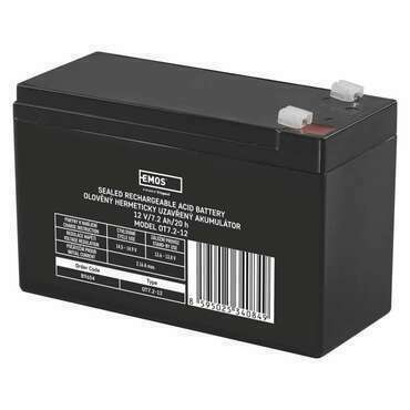 Akumulátor olověný EMOS SLA 12V 7,2AH FAST.4,7 MM B9654