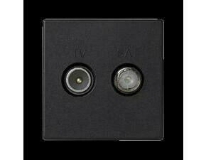 Modul SIMON K130A/14, K45, RTV-SAT (samice), šroubové svorky, 45 x 45 mm, šedá grafitová