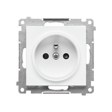 Zásuvka SIMON TGZ1CZ.01/111, 1 nás., cl., 16A/250V~, bezšr. sv., bílá mat