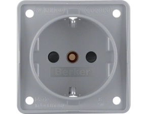 HAG 941952506 Zásuvka, SCHUKO s dětskou pojistkou, šroub. svorky, Integro přístroje, šedá, mat