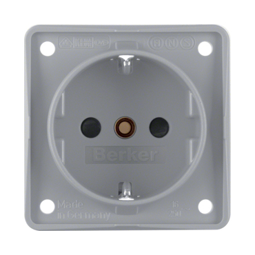 HAG 941952506 Zásuvka, SCHUKO s dětskou pojistkou, šroub. svorky, Integro přístroje, šedá, mat