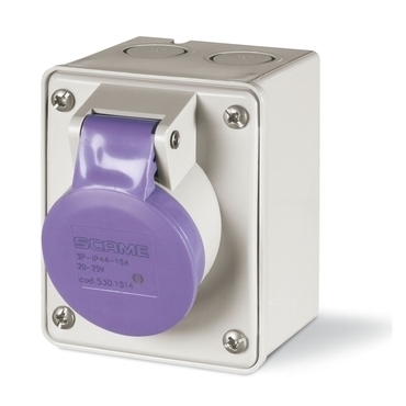 SCAME 530.1610 Zás. nástěnná IEC309 do 50V, rovný box - 530.1610