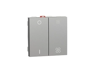 SCHN NU321430 Unica - Mechanismus ovládání rychlosti ventilátoru dvojitý 1/0, Aluminium