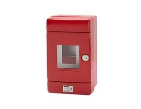 Tlačítko požární GEWISS GW42206 s din lištou, 4 moduly, červená
