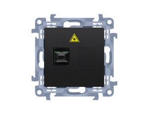 SIMON CGS1.01/49 Světlovodná/optická zásuvka samostatná SC/APC (strojek s krytem), černá matná