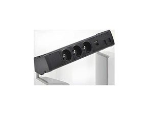 Blok zásuvkový na desku SIMON 480 48410E30BK00000-44, 3 zás.+USB nab.+kryt 2xRJ45, konektor, černá