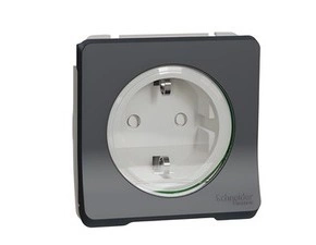 SCHN MUR36134 Mureva Styl - Zásuvka Schuko 16A 2P+E, clonky, bezšroubová, IP55, Antracit