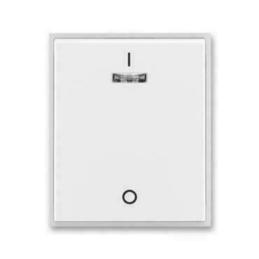 Kryt jednoduchý ABB Element 3558E-A00933 01, bílá/ledová bílá, s potiskem a čirým průz.(pro řaz. 3S)