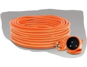 DAM Prodlužovací přívod PVC 10m 3x1,5 16A IP44 s klapkou 2p+Z 4000W H05VV-F oranžová