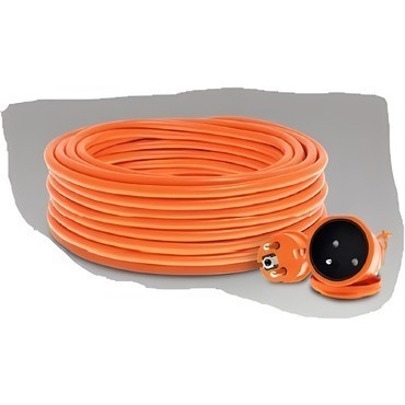 DAM Prodlužovací přívod PVC 10m 3x1,5 16A IP44 s klapkou 2p+Z 4000W H05VV-F oranžová