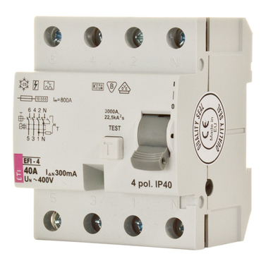 Chránič čtyřpolový ETI 002061523 proudový chránič, EFI-P4 A 63/0.1
