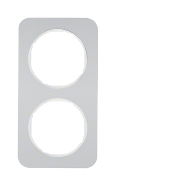 HAG 10122174 Rámeček 2-násobný, Berker R.1, alu/bílá