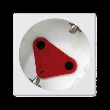 Zásuvka K45 SIMON KS11/9, 1 nás., Schuko DATA se sign., natoč., klíč, 16A/250V~, bezšr. sv., bílá