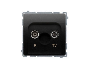 Zásuvka anténní SIMON BMZAK10/1.01/49, R+TV koncová, 1xvstup:5-862MHz, černá mat