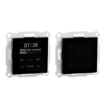 SCHN MTN4375-0303 Merten - Sada DAB+ rádio s Bluetooth + reproduktor pro 2 rámečky, System M , Černá