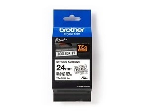 BROTHER   páska do tiskárny štítků, , TZE-S251, černý tisk/bílý podklad, 24 mm